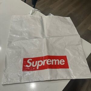 Supreme 18x19 Reusable shopping bag White and Red Tote Bag